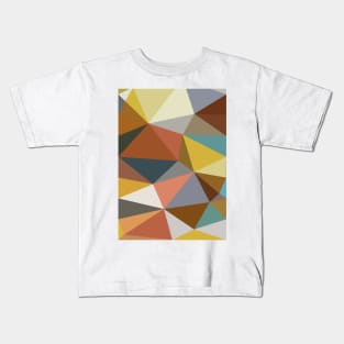 Neutral Tones Multicolor Modern Triangle Pattern Kids T-Shirt